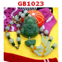 GB1023 : สร้อยแขวนพระสังกัจจายน์หินสีเขียว