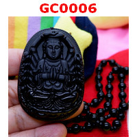 GC0006 :  สร้อยคอ เจ้าแม่กวนอิมพันมือหินสีดำ
