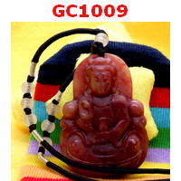 GC1009 : สร้อยคอ เจ้าแม่กวนอิม หินสีแดง