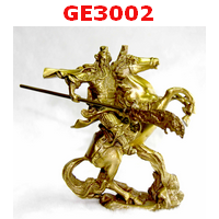 GE3002 : เทพเจ้ากวนอูขี่ม้า ทองเหลือง