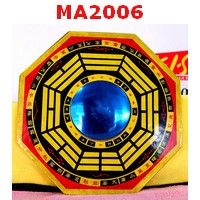 MA2006 : ยันต์แปดทิศกรอบไม้ กระจกนูน