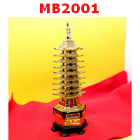 MB2001 : เจดีย์ 9 ชั้น เรซิ่นเคลือบทอง 