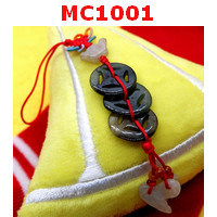 MC1001 : เหรียญจีนหยก 3 เหรียญ แขวนมือถือ