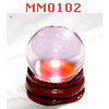 MM0102 : ลูกแก้วใสสีชมพู (30mm)(W)