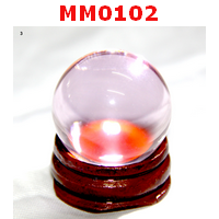 MM0102 : ลูกแก้วใสสีชมพู (30mm)(W)