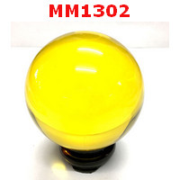 MM1302 : ลูกแก้วใสสีเหลืองพร้อมขาตั้ง (80mm)