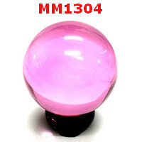 MM1304 : ลูกแก้วใสสีชมพู พร้อมขาตั้ง (80mm)