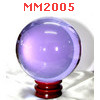 MM2005 : ลูกแก้วใส สีม่วง พร้อมขาตั้ง (100mm)