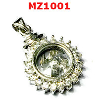 MZ1001 : จี้กังหันสีเงิน ฝังพลอย