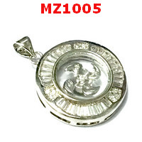MZ1005 : จี้กังหันสีเงิน ฝังพลอย