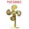 MZ3002 : พัดลมทองเหลือง สลักอักษรมงคล