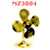 MZ3004 : พัดลมทองเหลือง สลักอักษรมงคล