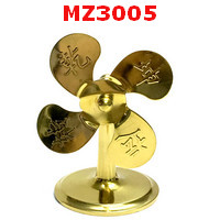 MZ3005 : พัดลมทองเหลือง สลักอักษรมงคล
