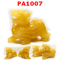 PA1007 : ปี่เซียะคู่ตั้งโต๊ะ หยกเหลืองทอง