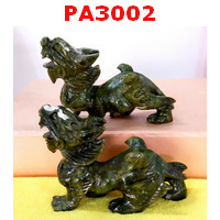 PA3002 : ปี่เซียะคู่ตั้งโต๊ะ หินสีเขียว