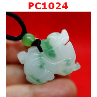 PC1024 : สร้อยคอปี่เซียะหินขาว-เขียว