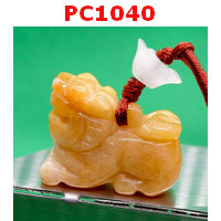 PC1040 : สร้อยคอปี่เซียะหยกเหลือง(หยกน้ำผึ้ง)