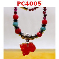 PC4005 : สร้อยคอโกเมนจี้ปี่เซียะหินสีแดง
