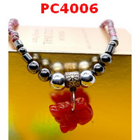 PC4006 : สร้อยคอโกเมน จี้ปี่เซียะหินสีแดง