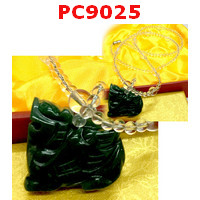 PC9025 : สร้อยปี่เซียะหินสีเขียวเข้ม