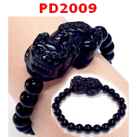 PD2009 : สร้อยข้อมือปี่เซียะหินสีดำ