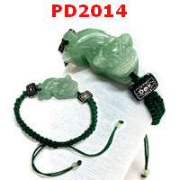 PD2014 : สร้อยข้อมือปี่เซียะหยกเขียวเชือกถัก