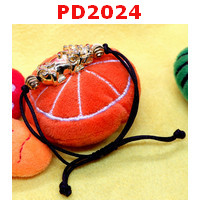 PD2024 : สร้อยข้อมือเชือกปี่เซียะสีทอง เชือกน้ำตาล