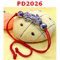 PD2026 : สร้อยข้อมือเชือกปี่เซียะสีเงิน เชือกน้ำตาล