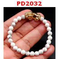 PD2032 : สร้อยข้อมือปี่เซียะทอง+หินฮาวไล้ท์