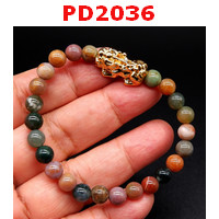 PD2036 : สร้อยข้อมือปี่เซียะทอง+หยก 5 สี
