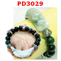 PD3029 : สร้อยข้อมือปี่เซียะหยกขาวอมเขียว
