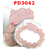 PD3042 :  สร้อยข้อมือปี่เซียะโรสควอตซ์ 