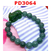 PD3064 : สร้อยข้อมือปี่เซียะหินสีเขียวเข้ม