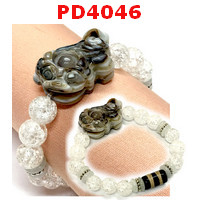 PD4046 :  สร้อยข้อมือปี่เซียะหินอะเก็ต+DZI