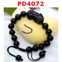 PD4072 : สร้อยข้อมือปี่เซียะหินสีดำสร้อยเชือก