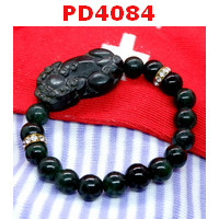 PD4084 : สร้อยข้อมือปี่เซียะหยกเขียวดำ