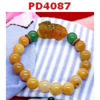 PD4087 : สร้อยข้อมือปี่เซียะหินหยกเหลืองเขียว