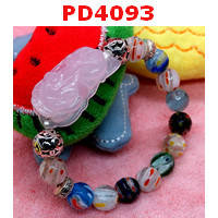 PD4093 : สร้อยข้อมือปี่เซียะหินโรสควอตซ์+หินลายแฟนซี
