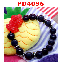 PD4096 : สร้อยข้อมือปี่เซียะหินสีแดง+หินมูนสโตนสีม่วงแดง