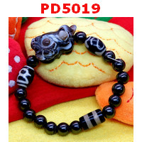 PD5019 :  สร้อยข้อมือปี่เซียะหินอะเก็ต+DZI
