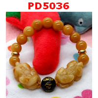 PD5036 : สร้อยข้อมือปี่เซียะ สร้อยข้อมือปี่เซียะหยกน้ำผึ้งคู่