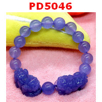 PD5046 : สร้อยข้อมือปี่เซียะคู่ หินหยกสีม่วง