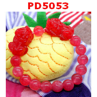 PD5053 : สร้อยข้อมือปี่เซียะคู่ หินหยกสีแดง