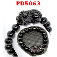 PD5063 : สร้อยข้อมือปี่เซียะหินอ๊อบซิเดียนสีดำ