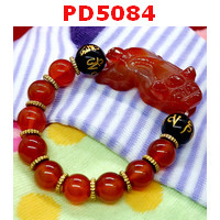 PD5084 : สร้อยข้อมือปี่เซียะหินสีแดง+คาถาทิเบต