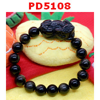 PD5108 : สร้อยข้อมือปี่เซียะหินอ๊อบซิเดียนดำ