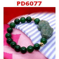 PD6077 : สร้อยข้อมือปี่เซียะหยกเขียวเทาเกรดA