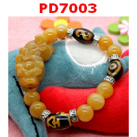 PD7003 : สร้อยข้อมือปี่เซียะหยกเหลือง+DZI 
