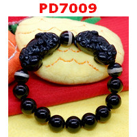 PD7009 : สร้อยข้อมือปี่เซียะคู่หินอะเกตดำ+DZI