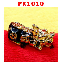 PK1010 : ปี่เซียะสีทองลงยาสีน้ำเงิน